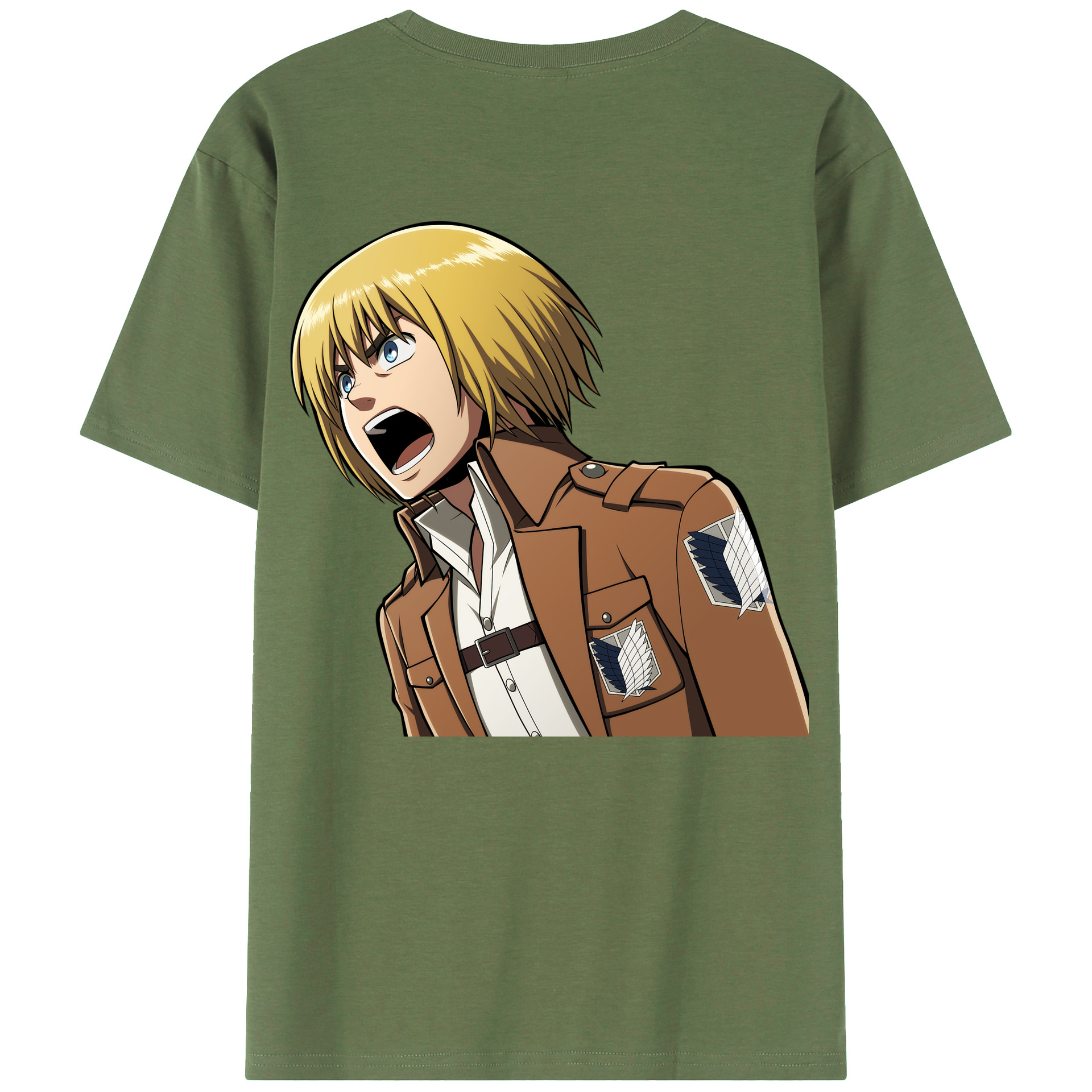 （画像用） 進撃の巨人 アルミン·アルレルト Attack on Titan Armin Arlert 綿100％ メンズ半袖Tシャツ（バックプリント） 通気性